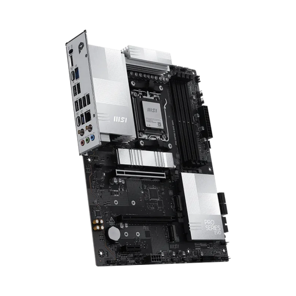 Материнская плата MSI PRO X870E-S EVO WIFI X870E, AM5, 4*DDR5, 2*PCIEx16, 1*PCIEx1, 3*M.2, 2*TypeC, 2*USB3.2Gen2, 6*USB3.2Gen1, 10*USB2.0, 4*SATA3.0, 5G, 1*Type-C(DP), HDMI, ATX, RTL