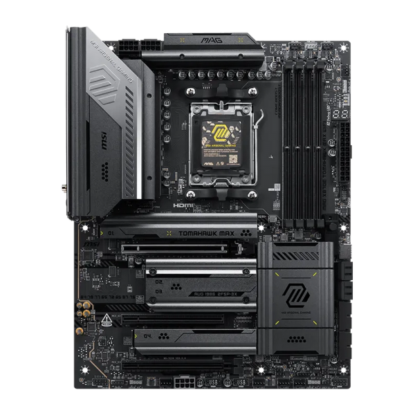 Материнская плата MSI MAG X870E TOMAHAWK MAX WIFI X870E, AM5, 4*DDR5, 3*PCIEx16, 4*M.2, 2*TypeC, 2*USB3.2Gen2, 7*USB3.2Gen1, 8*USB2.0, 4*SATA3.0, 5G, 2*Type-C(DP), HDMI, ATX, RTL