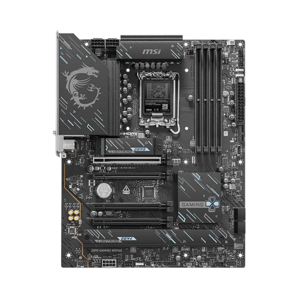 Материнская плата MSI Z890 GAMING WIFI6E Z890, LGA1851, 4*DDR5, 4*PCIEx16, 3*M.2, 2*TypeC, 8*USB3.2 Gen1, 4*USB2.0, 4*SATA3, 2.5G, DP, HDMI, ATX, RTL