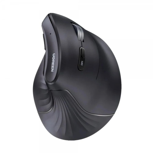 Беспроводная компьютерная мышь вертикальная UGREEN MU008 (25444) Wireless Vertical Mouse 2.4 GHz&BT. Цвет: черный