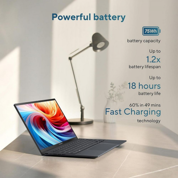 Ноутбук ASUS Zenbook 14 UX3405CA-U7512 Intel Core Ultra 7 255H/16Gb (soldered D5)/SSD512Gb/UMA/14"/OLED/Touch/WUXGA/1920x1200/120Hz/Win11 (SL English)/Grey/1.28kg