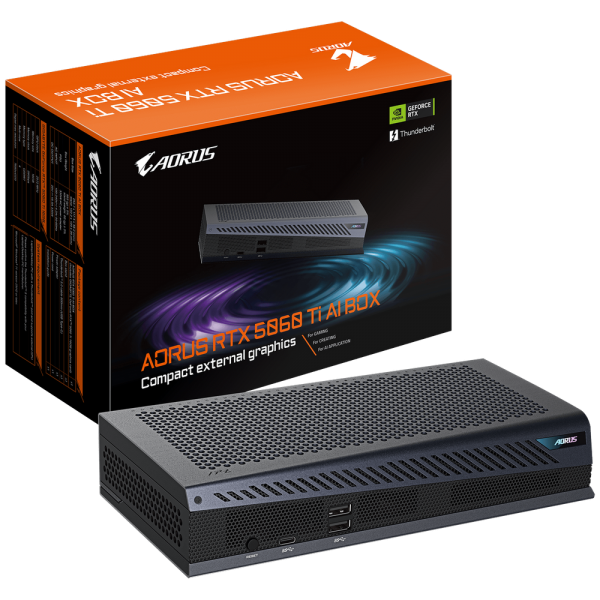 Видеокарта Gigabyte RTX5060Ti AI BOX 16GB GDDR7 3*TypeC 2xUSB3.2Gen2 3xDP HDMI RTL