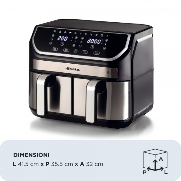 Аэрогриль Ariete 00C462500AR0 8л, 2 чаши, титаниум