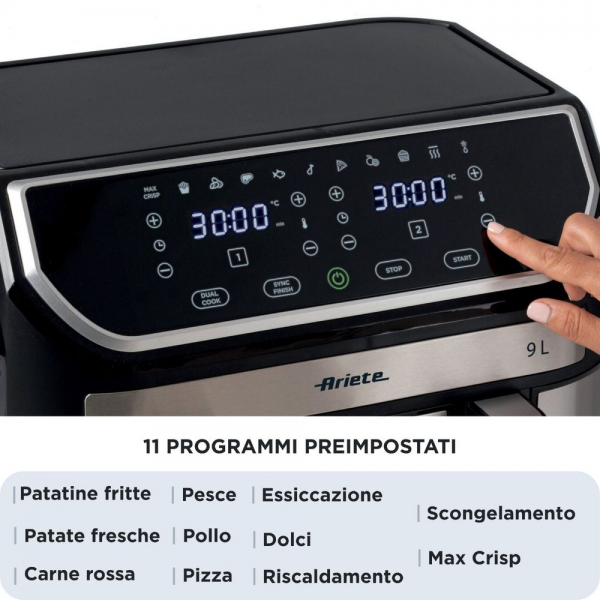 Аэрогриль Ariete 00C462500AR0 8л, 2 чаши, титаниум