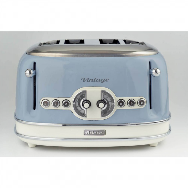 Тостер на 4 слайса Ariete 00C015605AR0 156 Vintage, голубой