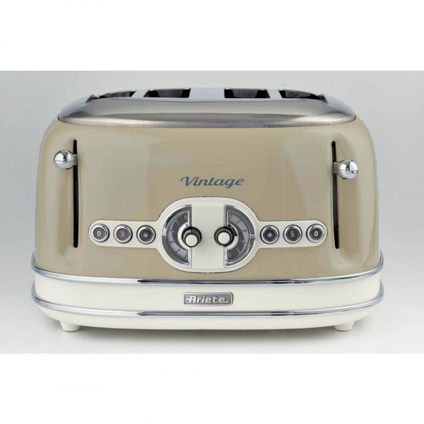 Тостер на 4 слайса Ariete 00C015603AR0 156 Vintage, бежевый