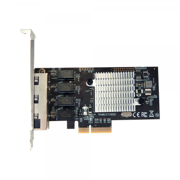 Сетевой адаптер STLab N-1060 4x1GbE, PCIe 2.1 x4, RJ45, BCM5719, Ethernet Adapter