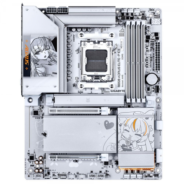 Материнская плата AORUS B850 AORUS ELITE-P ICE B850, AM5, 4xDDR5, 2*PCIEx16, 4*M.2, 3*TypeC, 2*USB3.2Gen2, 6*USB3.2Gen1, 8*USB2.0, 2*SATA3.0, 5G, HDMI, ATX, RTL
