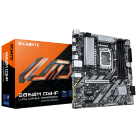 Материнская плата Gigabyte Bad Pack B860M D3HP, Socket 1851, Intel®B860, 4xDDR5-6400, HDMI+DP, 1xPCI-Ex16, 2xPCI-Ex1, 4xSATA3(RAID 0/1/5/10), 2xM.2, 8Ch Audio, GLan, (2+4)xUSB2.0, (3+2)xUSB3.2, (0+1)xUSB Type-C™, 1xPS/2, mATX, RTL bp