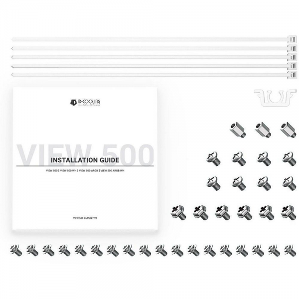 Корпус Case ID-Cooling VIEW 500 White mATX/win TG/ no fan/ Gen2 Type C/ CPU 162mm/ GPU 407mm/ no PSU