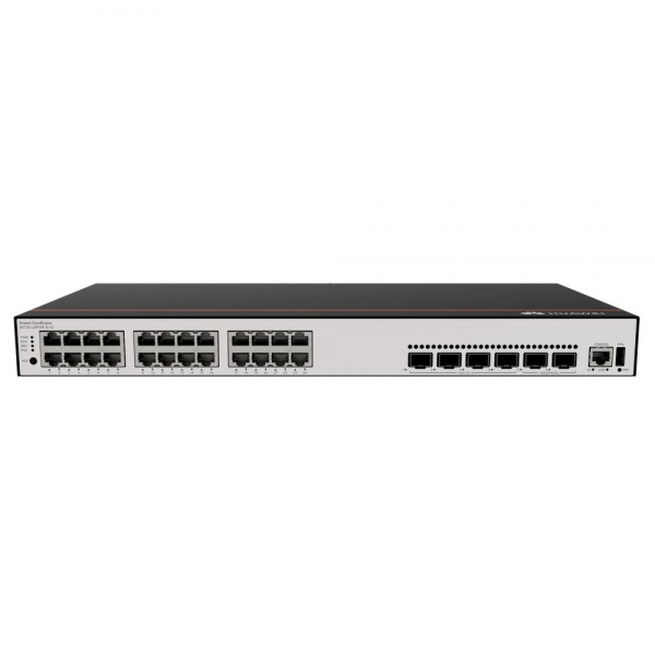 Коммутатор Huawei S5735-L24P4XE-A-V2 (24*10/100/1000BASE-T ports, 4*10GE SFP+ ports, 2*12GE stack ports, PoE+, AC power), L-MLIC-S57L