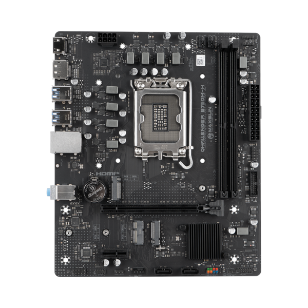 Материнская плата Maxsun MS-Challenger B760M-H B760, LGA1700, 2*DDR4, 1*PCIEx16, 1*PCIEx1, 2*M.2, 2*TypeC, 6*USB3.2Gen1, 4*USB2.0, 3*SATA3.0, 1G, DP, HDMI, M-ATX, RTL