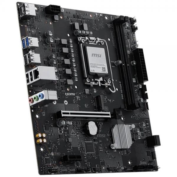 Материнская плата MSI PRO H810M-E H810, LGA1851, 2*DDR5, 1*PCIEx16, 1*PCIEx1, 1*M.2, 1*TypeC, 4*USB3.2 Gen1, 8*USB2.0, 4*SATA3, 2.5G, DP, HDMI, M-ATX, RTL