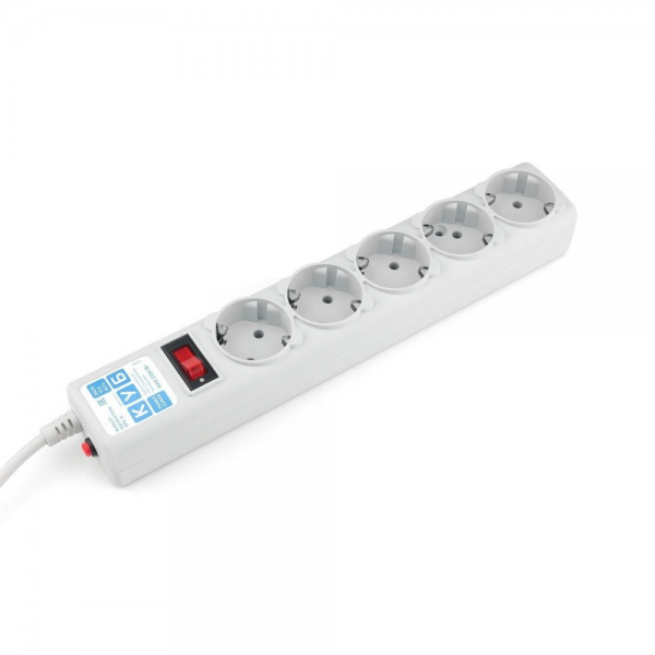 Фильтр-удлинитель Power Cube SPG-B-6 5 розеток, серый, 1.9 м, 10 А/2,2 кВт, 3*0.75 мм²