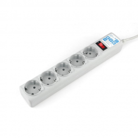 Фильтр-удлинитель Power Cube SPG-B-15 5 розеток, серый, 5м, 10 А/2,2 кВт, 3*0.75 мм²