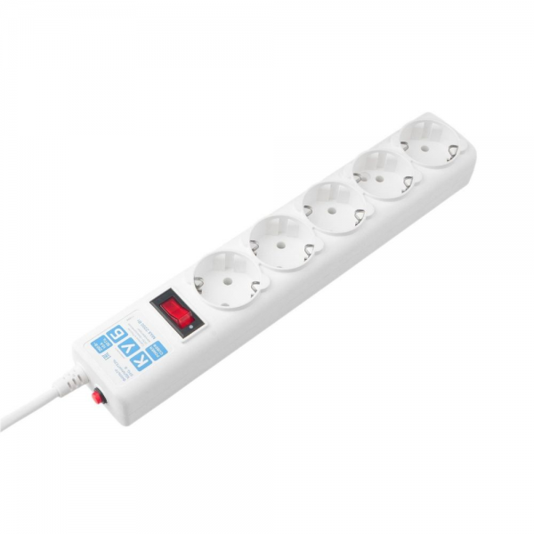 Фильтр-удлинитель Power Cube SPG-B-6-WHITE 5 розеток, белый, 1.9 м, 10 А/2,2 кВт, 3*0.75 мм²