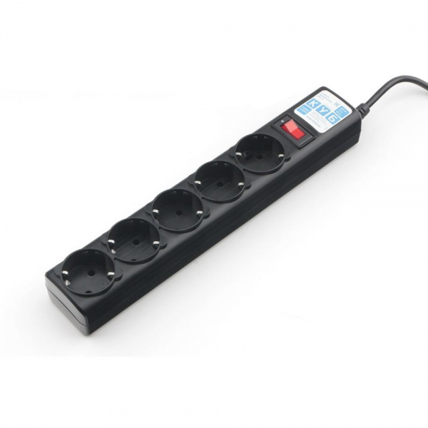 Фильтр-удлинитель Power Cube SPG5-C5 5 розеток, черный, 5м, 10 А/2,2 кВт, 3*0.75 мм²