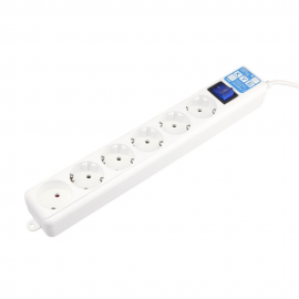 Фильтр-удлинитель Power Cube Pro SPL(5+1)-16B-P-1,9M 6 розеток (5 с заземлением + 1 без), белый, 5м, 16 А/3,5 кВт, 3*1мм²