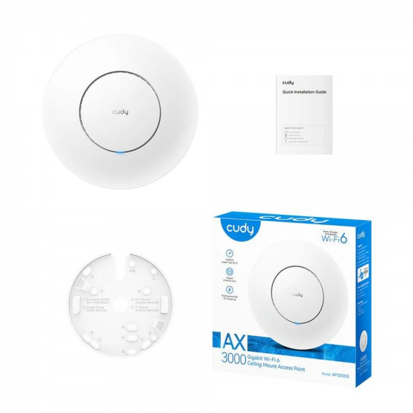 Точка доступа Wi-Fi CUDY AP3000S AX3000 Wi-Fi 6 Gigabit Access Point