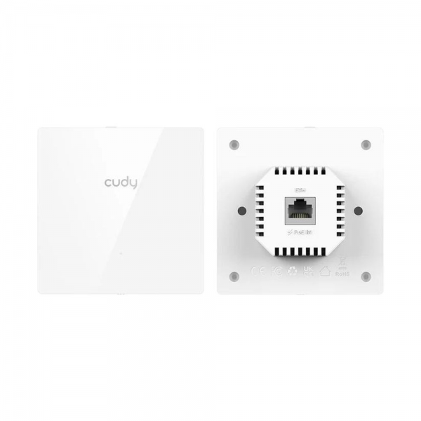 Точка доступа Wi-Fi CUDY AP1300E Wall AC1200 Gigabit Wall-Plate Access Point, 86x86mm