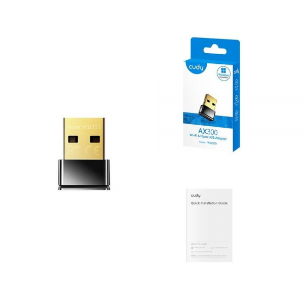 Адаптер беспроводной связи (Wi-Fi) CUDY WU300 AX300 Wi-Fi 6 Nano USB Adapter