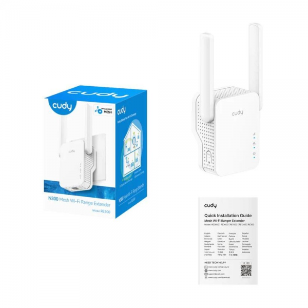 Усилитель Wi-Fi сигнала CUDY RE300 N300 Wi-Fi Mesh Repeater