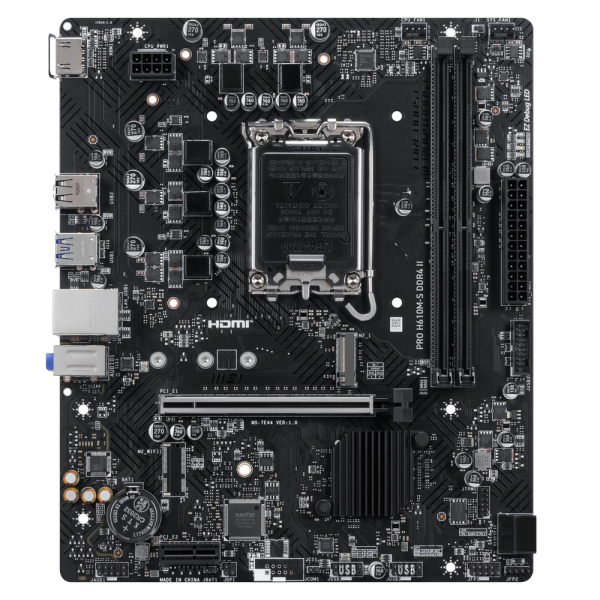 Материнская плата MSI PRO H610M-S DDR4 II H610, LGA1700, 2*DDR4, 1*PCIEx16, 1*PCIEx1, 1*M.2, 4*USB3.2Gen1, 8*USB2.0, 2*SATA3.0, 1G, HDMI, M-ATX, RTL