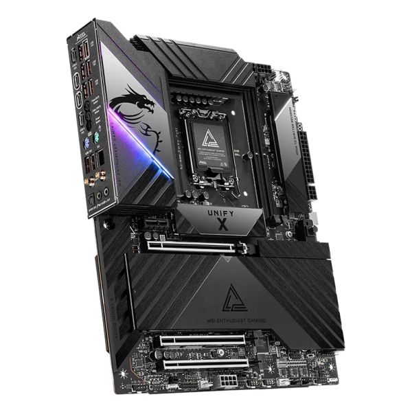 Материнская плата MSI MEG Z890 UNIFY-X Z890, LGA1851, 2*DDR5, 3*PCIEx16, 1*PCIEx1, 6*M.2, 2*TypeC, 8*USB3.2Gen2, 4*USB3.2Gen1, 8*USB2.0, 6*SATA3.0, 5G, 2*Type-C(DP), ATX, RTL