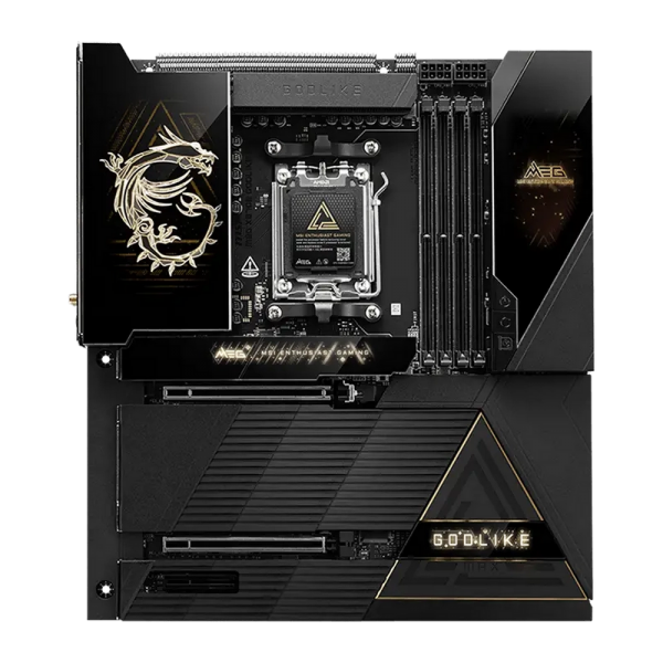 Материнская плата MSI MEG X870E GODLIKE MAX X870E, AM5, 4*DDR5, 2*PCIEx16, 1*PCIEx4, 5*M.2, 5*TypeC, 8*USB3.2Gen2, 4*USB3.2Gen1, 4*USB2.0, 4*SATA3.0, 10G, 5G, 2*TypeC(DP), Е-ATX, RTL