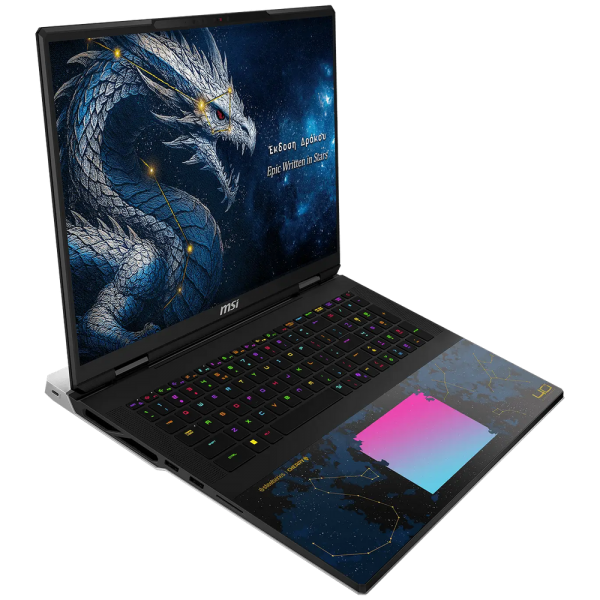 Ноутбук MSI Titan 18 HX Dragon Edition Draco Epic A2WJ-1430RUY Intel Core Ultra 9 290HX Plus/64Gb (2*32 D5)/SSD4Tb/RTX5090 24Gb (175W)/18"/IPS/MiniLED/WQUXGA/3840x2400/120Hz/Win11/RJ-45/Black-Blue-Gold/3.6kg