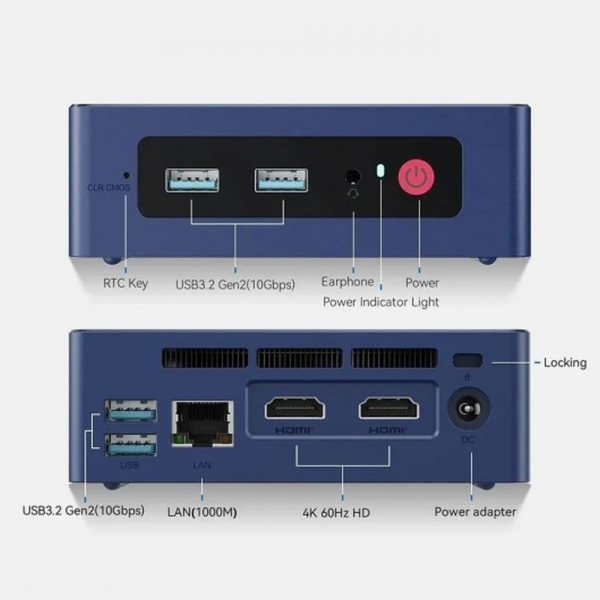 Мини-компьютер BL/MINI S12 PRO-LP/N100/12G/512G/2.5G*1/Navy Blue