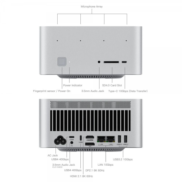 Мини-компьютерBL/GTR9 Pro/395/128G/2TB/Frost Silver