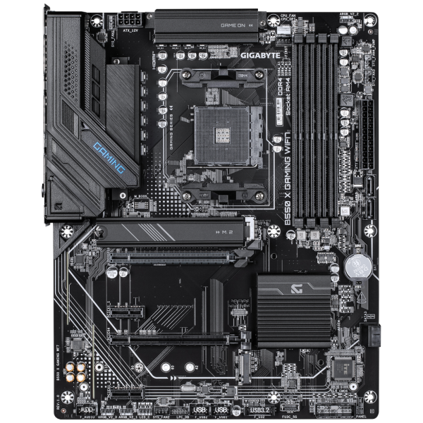 Материнская плата Gigabyte B550 X GAMING WIFI7 B550, AM4, 4*DDR4, 2*PCIEx16, 2*PCIEx1, 2*M.2, 2*TypeC, 1*USB3.2Gen2, 4*USB3.2Gen1, 4*USB2.0, 4*SATA3.0, 2.5G, DP, HDMI, ATX, RTL