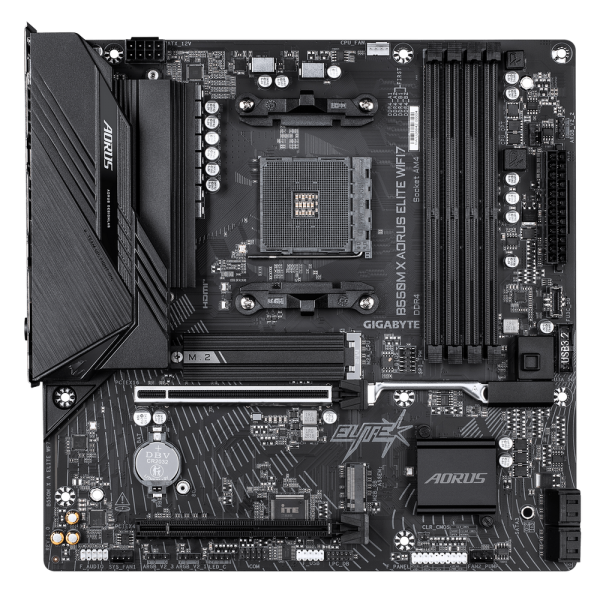 Материнская плата Gigabyte B550M X AORUS ELITE WIFI7 B550, AM4, 4*DDR4, 2*PCIEx16, 2*M.2, 1*TypeC, 4*USB3.2Gen1, 4*USB2.0, 4*SATA3.0, 2.5G, DP, HDMI, ATX, RTL