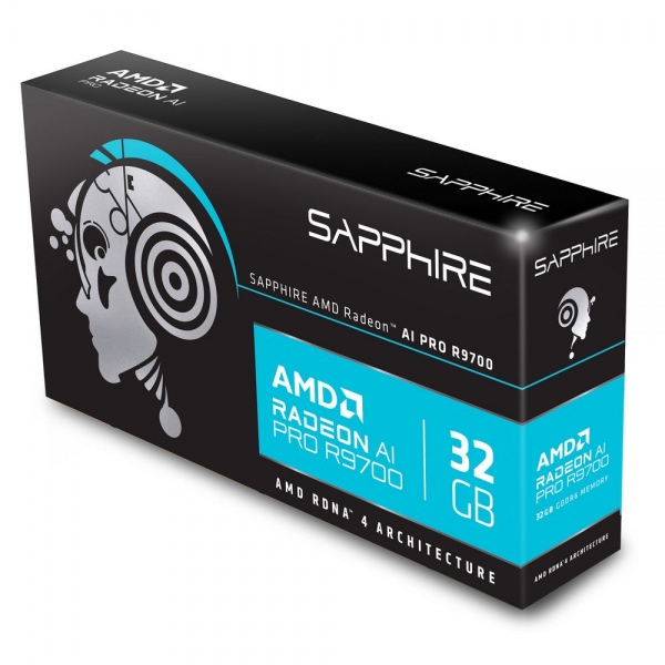 Видеокарта Sapphire AI PRO R9700 AI 32GB GDDR6 256bit 3xDP HDMI BLOWER RTL