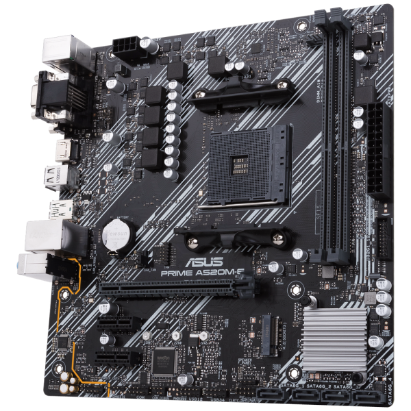 Материнская плата ASUS PRIME A520M-E/CSM A520, AM4, 2*DDR4, 1*PCIEx16, 2*PCIEx1, 1xM.2, 6*USB3.2Gen1, 6*USB2.0, 4xSATA3.0, 1G, VGA, DVI, HDMI, M-ATX, RTL