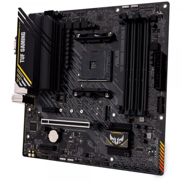 Материнская плата ASUS TUF GAMING A520M-PLUS II A520, AM4, 4*DDR4, 1*PCIEx16, 2*PCIEx1, 1*M.2, 5*USB3.2Gen1, 4*USB2.0, 4*SATA3.0, 1G, VGA, DP, HDMI, M-ATX, RTL