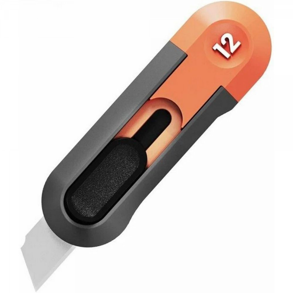 Технический нож "Home Series Gray" Deli HT4007C ширина лезвия 12мм, эксклюзивный дизайн, корпус из высококачественного софттач пластика bp Bad Pack
