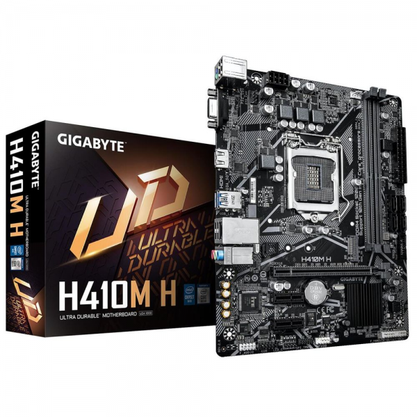 Материнская плата Gigabyte Bad Pack H410M H 2.0 H410, LGA1200, 2xDDR4, 1*PCI-Ex16, 2*PCI-Ex1, 1*M.2, 1*TypeC, 3*USB3.2Gen1, 6*USB2.0, 4*SATA3.0, 1G, VGA, HDMI, MATX, RTL