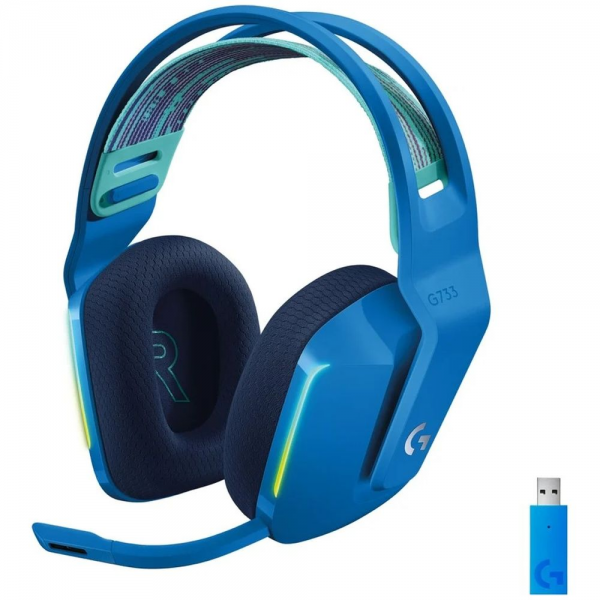 Гарнитура игровая Logitech G733 Lightspeed,шумоподавление, синий (981-000945)