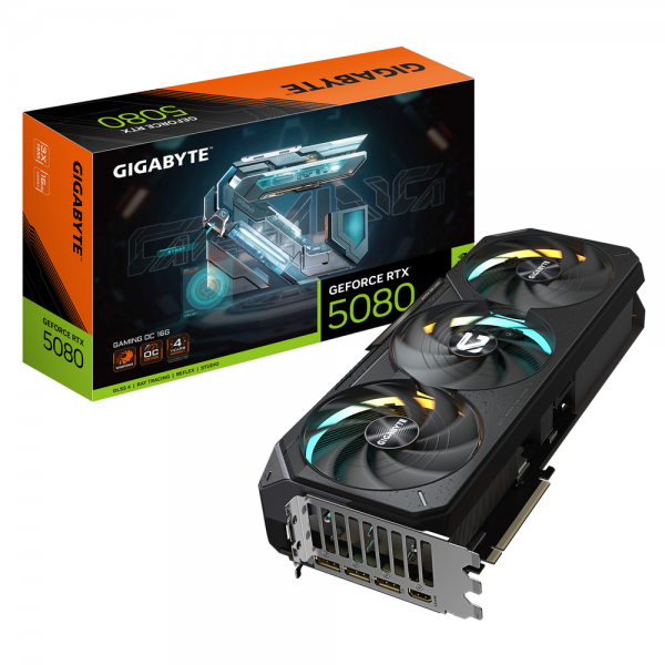 Видеокарта Gigabyte Bad Pack RTX5080 GAMING OC 16GB GDDR7 256bit 3xDP HDMI 3FAN RTL bp