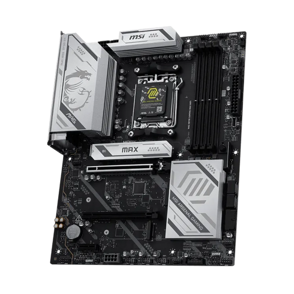 Материнская плата MSI MAG X870E GAMING MAX WIFI, AM5, 4*DDR5, 2*PCIEx16, 1xPCIEx1, 3*M.2, 2*TypeC, 2*USB3.2Gen2, 6*USB3.2Gen1, 10*USB2.0, 4*SATA3.0, 5G, 1*Type-C(DP), HDMI, ATX, RTL