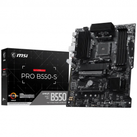 Материнская плата MSI PRO B550-S B550, AM4, 4*DDR4, 2*PCIEx16, 1xPCIEx1, 2*M.2, 2*TypeC, 1*USB3.2Gen2, 4*USB3.2Gen1, 8*USB2.0, 4*SATA3.0, 1G, HDMI, ATX, RTL