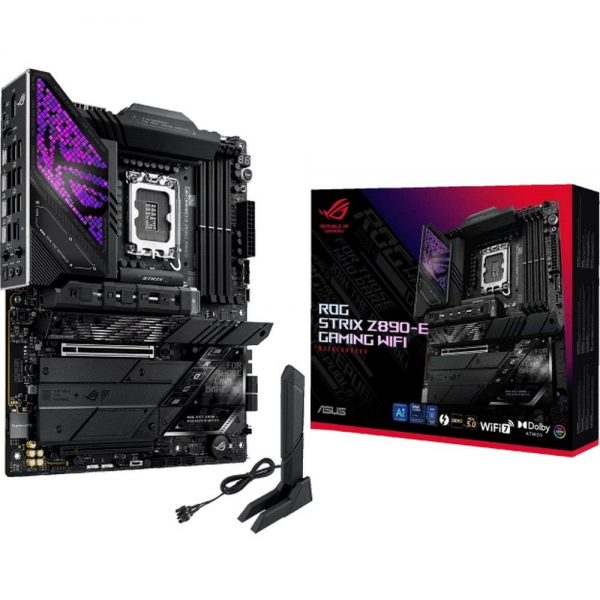 Материнская плата ASUS Bad Pack ROG STRIX Z890-E GAMING WIFI LGA1851 ATX 4xDDR5 2xPCIEx16 7xM.2 2xThunderbolt 2xUSB-C DP 5GLAN Wi-Fi 7 bp