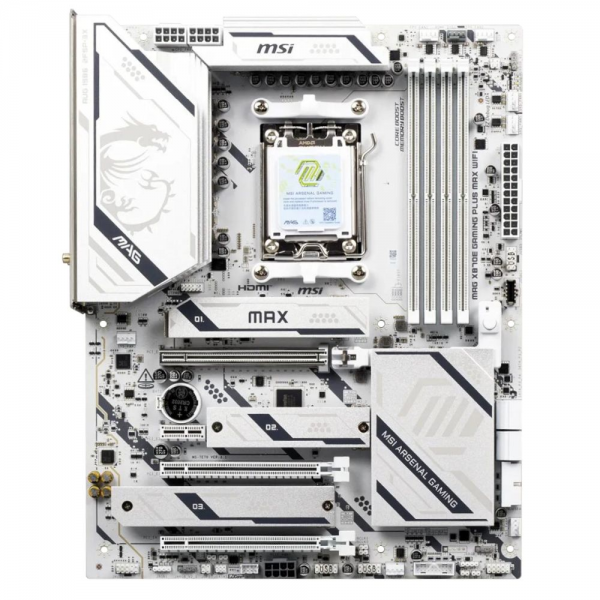 Материнская плата MSI MAG X870E GAMING PLUS MAX WIFI X870E, AM5, 4*DDR5, 3*PCIEx16, 1xPCIEx1, 3*M.2, 2*TypeC, 2*USB3.2Gen2, 6*USB3.2Gen1, 10*USB2.0, 4*SATA3.0, 5G, 1*Type-C(DP), HDMI, ATX, RTL