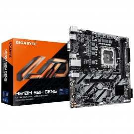 Материнская плата Gigabyte H810M S2H GEN5 LGA1851, H810, 2xDDR5, 1*PCIEx16, 1*PCIEx1, 1*M.2, 1*TypeC, 3*USB3.2Gen1, 7*USB2.0, 4*SATA3.0, 1G, VGA, DP, HDMI, M-ATX, RTL