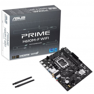 Материнская плата ASUS PRIME H610M-F WIFI H610, LGA1700, 2*DDR5, 4*DDR5, 1*PCIEx16, 1*PCIEx1, 1*M.2, 4*USB3.2Gen1, 5*USB2.0, 2*SATA3.0, 1G, 2*HDMI, M-ATX, RTL