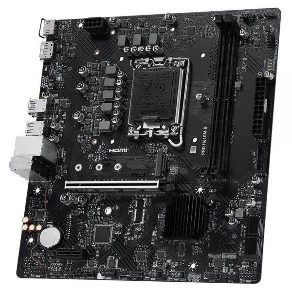 Материнская плата MSI PRO H610M-B H610, LGA1700, 2*DDR5, 1*PCIEx16, 1*PCIEx1, 1*M.2, 4*USB3.2Gen1, 8*USB2.0, 4*SATA3.0, 1G, DP, HDMI, M-ATX, RTL