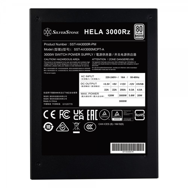 Блок питания ПК Silverstone Bad Pack HELA 3000Rz 3000W, PCIe5, ATX3.1 bp