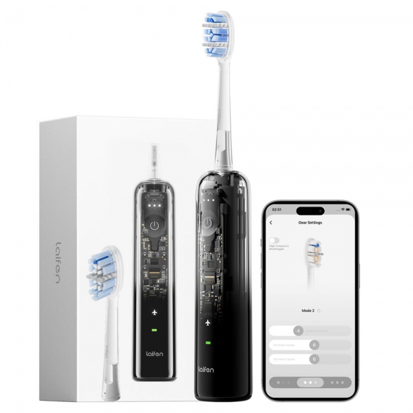 Электрическая зубная щётка вибрационная Laifen Wave Pro Transparent, прозрачная
